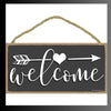 12x9" Welcome Sign: Waterproof Print on Wooden Plaque, Ready to Hang