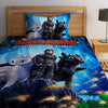 Dragon digital printed bed sheet in Sateen Silk with matching pillow cover, perfect for kids’ room decor