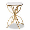 "28" corner serving table with 16" diameter surface, crafted from local plywood.